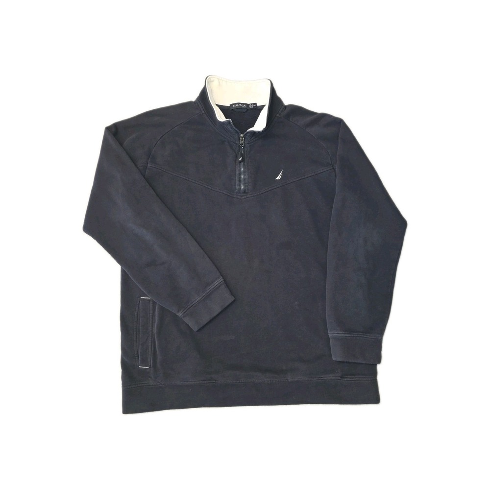 Nautica Fleece 1/4 Zip Blue Size XXL Pullover Long Sleeve Sweater